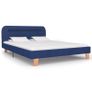 Bed Frame with LED Blue Fabric 135x190 cm Image 2