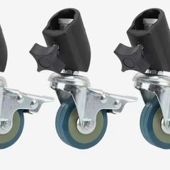 Set of 3 swivel wheels with brakes for photo tripods and light stands