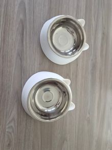 Double Pet Bowls with Stainless Steel Inserts