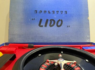Vintage Lido Roulette c.1960s COMPLETE - Original Plain Blue Box - 3 Balls