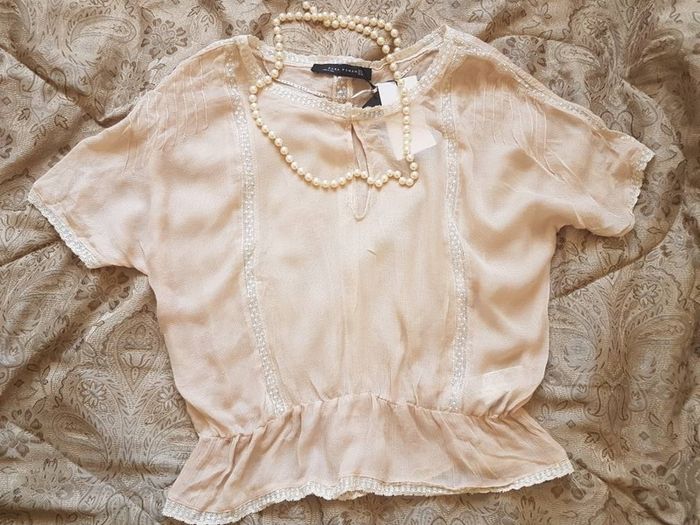 Zara cream top size S new