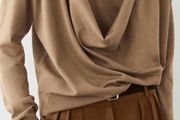 Massimo Dutti cotton blend knit sweater BNWT