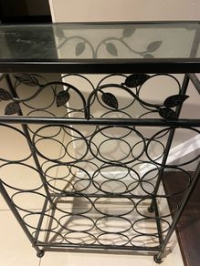 Wrought iron wine bottle stand