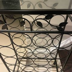 Wrought iron wine bottle stand