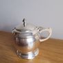 Vintage  English Silver plate mustard pot with cobalt glass liner Image 2