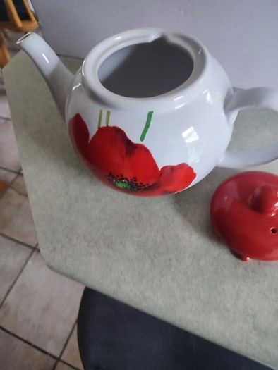 Rayware Alpine Poppy Teapot plus 5 Aynsley dessert plates and 3 dinner plates BREEZE everyday use.