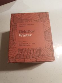 Field Day Winter Soy Wax Candle - cinnamon, clove and orange - 190 grams - Boxed Brand new
