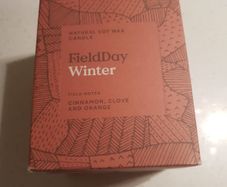 Field Day Winter Soy Wax Candle - cinnamon, clove and orange - 190 grams - Boxed Brand new