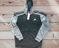 Adidas Zip-Up Hoodie Black & Grey