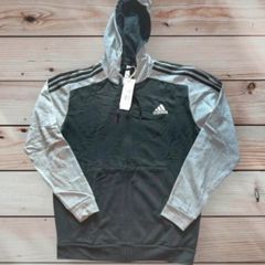 Adidas Zip-Up Hoodie Black & Grey