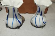 Vintage Pair of "Murano" Curzon blue vases
