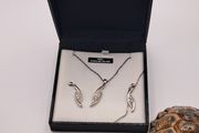 sterling silver necklace and earrings matching set