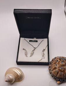 sterling silver necklace and earrings matching set