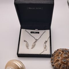 sterling silver necklace and earrings matching set