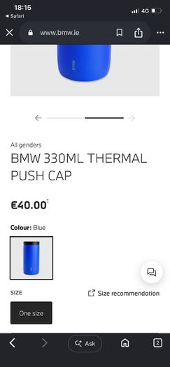 Bmw 330ml Thermal Push Cap