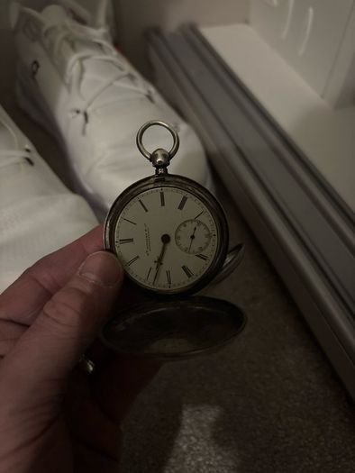 Antique London Hallmarked Sterling Silver Pocket Watch 107g