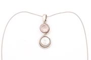Sterling Silver Rose Quartz &amp; Mother Of Pearl Necklace
