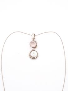 Sterling Silver Rose Quartz & Mother Of Pearl Necklace