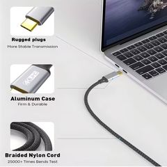(6ft Long) USB-C to HDTV Cable Compatible for MacBook, Galaxy S9-S25, iPhone 15/16/17, iPad Pro, iMac, Surface -  4K Ultra HD High-Speed USB 3.1 Type-C to HDTV Cord with Thunderbolt 5/4/3 (for Smartphones, Tablets, Monitors, Projectors)