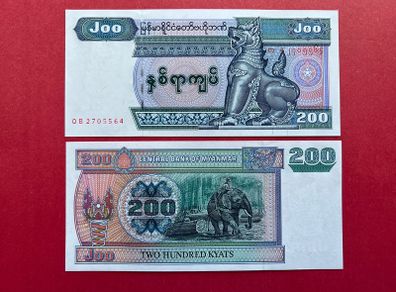 Myanmar  200  Kyats  2004  Pick  78a. ( Uncirculated )