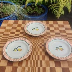 Three Vintage Nicholas Mosse Tiny Plates in the Fabulous but Discontinued Pear Pattern