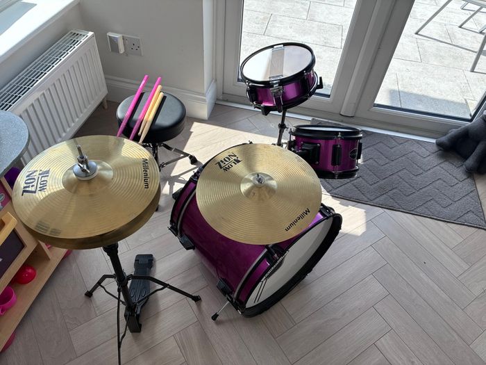 Kids Pink Drum Set