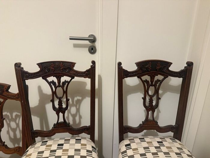 4 Recovered Antique chairs (2 x nursing &2 dining)
