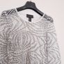 Frank Lyman White Grey See Through Open Mesh 3/4 Sleeve Blouse Top 14UK/42EU Image 5