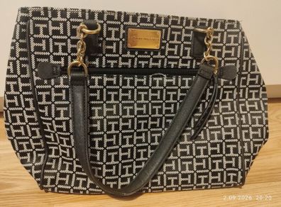 Tommy Hilfiger Monogram Jacquard Tote Bag Authentic