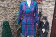 Vintage plaid purple and blue Blazer Dress