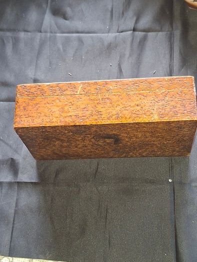 Antique Cedar Wood Box featuring a Swan Design on the Lid., Postage Available