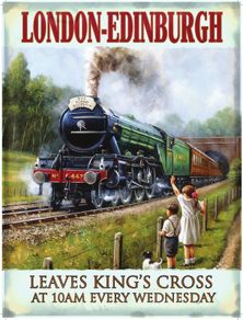 Flying Scotsman Steam Train Metal Sign