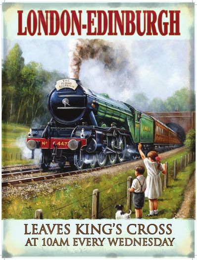 Flying Scotsman Steam Train Metal Sign
