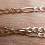 Vintage (long over 24") Solid 9ct Yellow Gold 375 Figaro Necklace length 24,2" - 3,9g Image 2