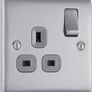 BG Electrical Brushed Steel wall outlets Image 4