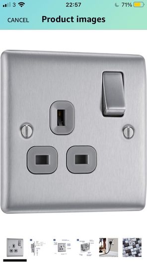 BG Electrical Brushed Steel wall outlets