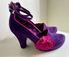 Ruby Shoo Purple Pink Floral Mary Jane Heels UK 5 EU 38