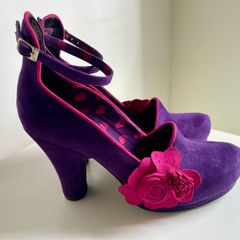 Ruby Shoo Purple Pink Floral Mary Jane Heels UK 5 EU 38