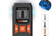 Metal Detector Backlit Black AC Wood Stud Finder Cable Wires Depth Tracker Underground Sturs Wall Scanner LCD HD Display