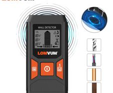 Metal Detector Backlit Black AC Wood Stud Finder Cable Wires Depth Tracker Underground Sturs Wall Scanner LCD HD Display