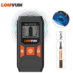 Metal Detector Backlit Black AC Wood Stud Finder Cable Wires Depth Tracker Underground Sturs Wall Scanner LCD HD Display