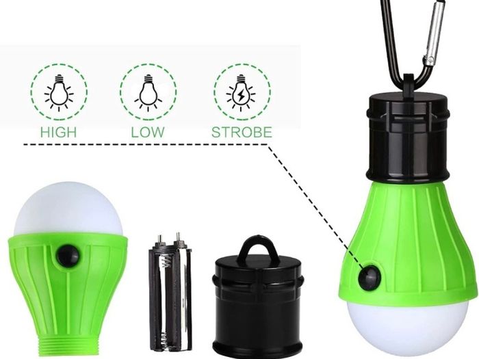 Camping Lights, Tent Lights with Carabiner Clips Waterproof Battery Powered LED Camping Lantern Portable Bulb Camping Lamp Tent Lantern Emergency Lights for Camping Hiking Fishing 4 Pack (FREE POSTAGE)