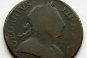 1772 Copper Half a penny King George III
