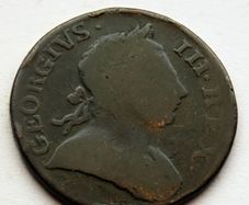 1772 Copper Half a penny King George III