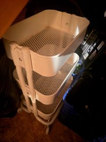 White 3-tier rolling storage trolley