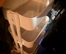White 3-tier rolling storage trolley