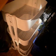 White 3-tier rolling storage trolley
