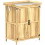 43 x 74cm Fir Wood Shed, with Metal Worktop Natural Finish Image 2