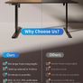 Electric Standing Desk 120 x 60 cm, Height Adjustable Sit Stand Desk with Memory Presets, Home Office Computer Desk, Black Frame with Vintage Brown Top Image 8