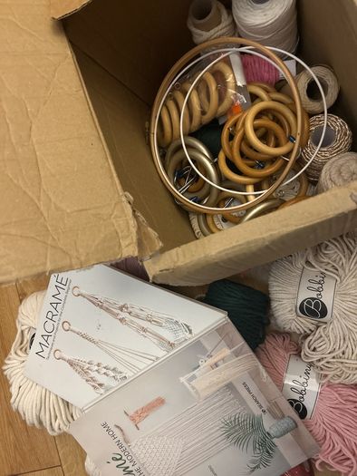 Macrame wool and accessories